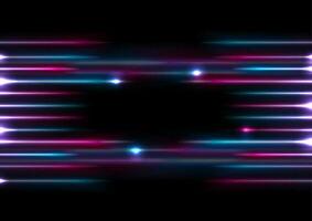 Bright neon laser rays stripes abstract glowing background vector