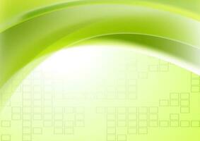 Abstract green wavy geometric technical background vector