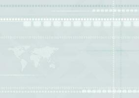 Light blue hi-tech futuristic background with world map vector
