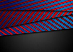 Corporate abstract background with blue red stripes texture vector