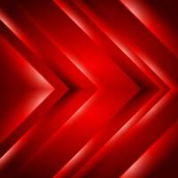 Bright red smooth glowing arrows tech background vector