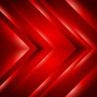 Bright red smooth glowing arrows tech background vector