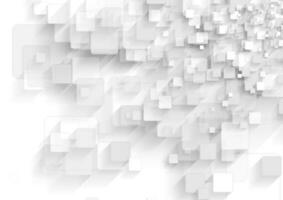 Abstract grey tech geometric squares background vector