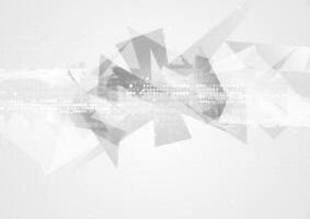 Grey technology geometric polygon abstract background vector