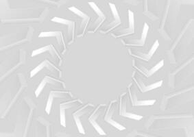 Grey white 3d round arrows abstract technology background vector