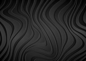 Abstract background with black 3d paper refracted geometric waves vector