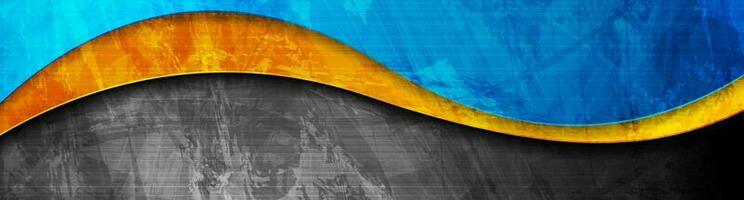 Colorful grunge waves abstract corporate background banner vector