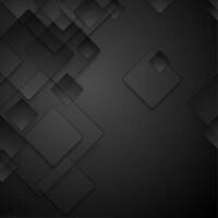 Abstract black tech squares vector background