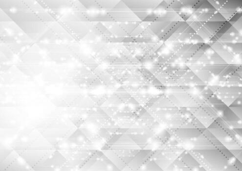 Shiny sparkling low poly grey tech background vector