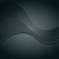 Dark metallic perforated texture with glass blue wave vector