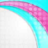 Abstract pink and turquoise waves with circles vector