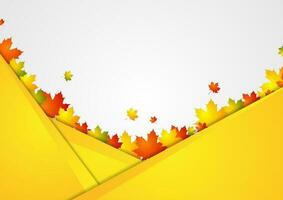 Abstract corporate background with autumn leaves vector