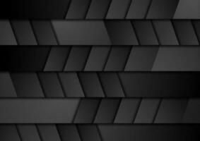 Black geometric technology abstract background vector