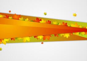 Abstract corporate background with autumn leaves vector