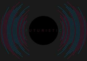 Circular thin lines abstract futuristic tech background vector