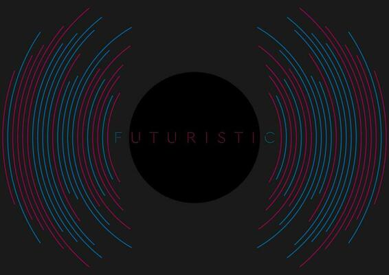 Circular thin lines abstract futuristic tech background