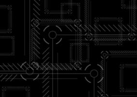 Sci-fi abstract black technology squares background vector