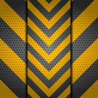 Metallic perforated danger sign background vector