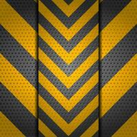 Metallic perforated danger sign background vector