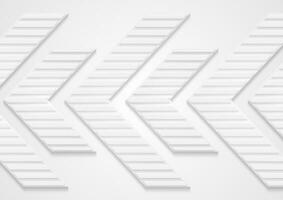 Grey and white tech paper arrows abstract background vector