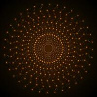 Dark orange shiny glowing lights background vector