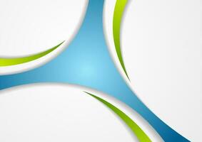 Abstract blue and green wavy corporate design vector