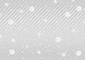 Grey and white stripes and snowflakes abstract background vector