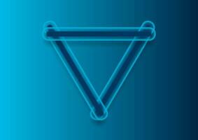 Abstract blue tech triangle shape logo design vector