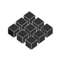 apilado bloques caja icono vector