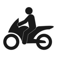 persona montando motocicleta icono vector