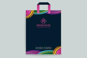 Gradient luxury shopping bag template vector