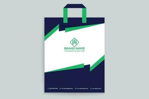 green  shape shopping bag design vector