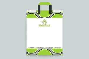 green  shape shopping bag design vector