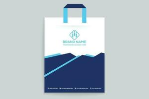 shopping bag design with blue color vector