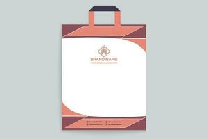 Clean minimal shopping bag design vector