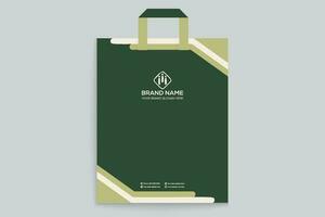 green shape shopping bag design vector