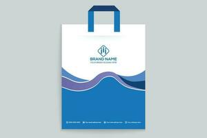 shopping bag design with blue color vector