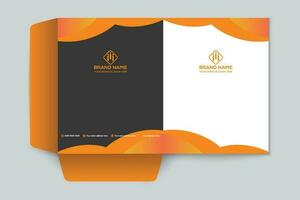 Orange shape presentation folder design vector