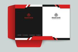 Red and black color presentation folder design vector