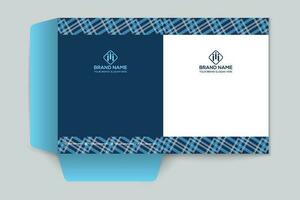 presentation folder design with blue color vector