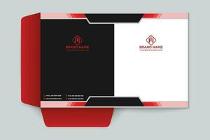 Red and black color presentation folder design vector