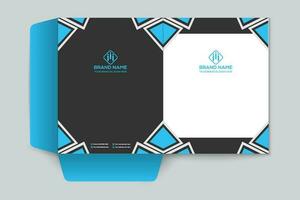 blue  and black color presentation folder design vector