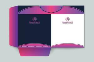 Gradient  color  presentation folder template vector