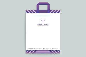 Clean minimal shopping bag template vector