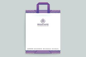 Clean minimal shopping bag template vector