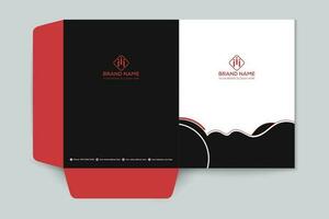 Red and black color presentation folder design vector