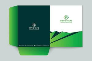 Corporate  green color presentation folder design vector