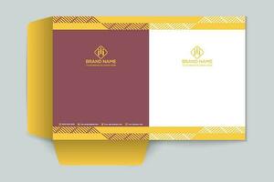 Clean minimal presentation folder template vector