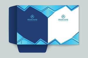 presentation folder design with blue color vector