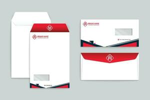 Red and black color envelope design vector